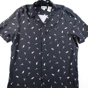Abound Mens Shirt Medium Cocktails Short Sleeve Button Down Casual NWT
